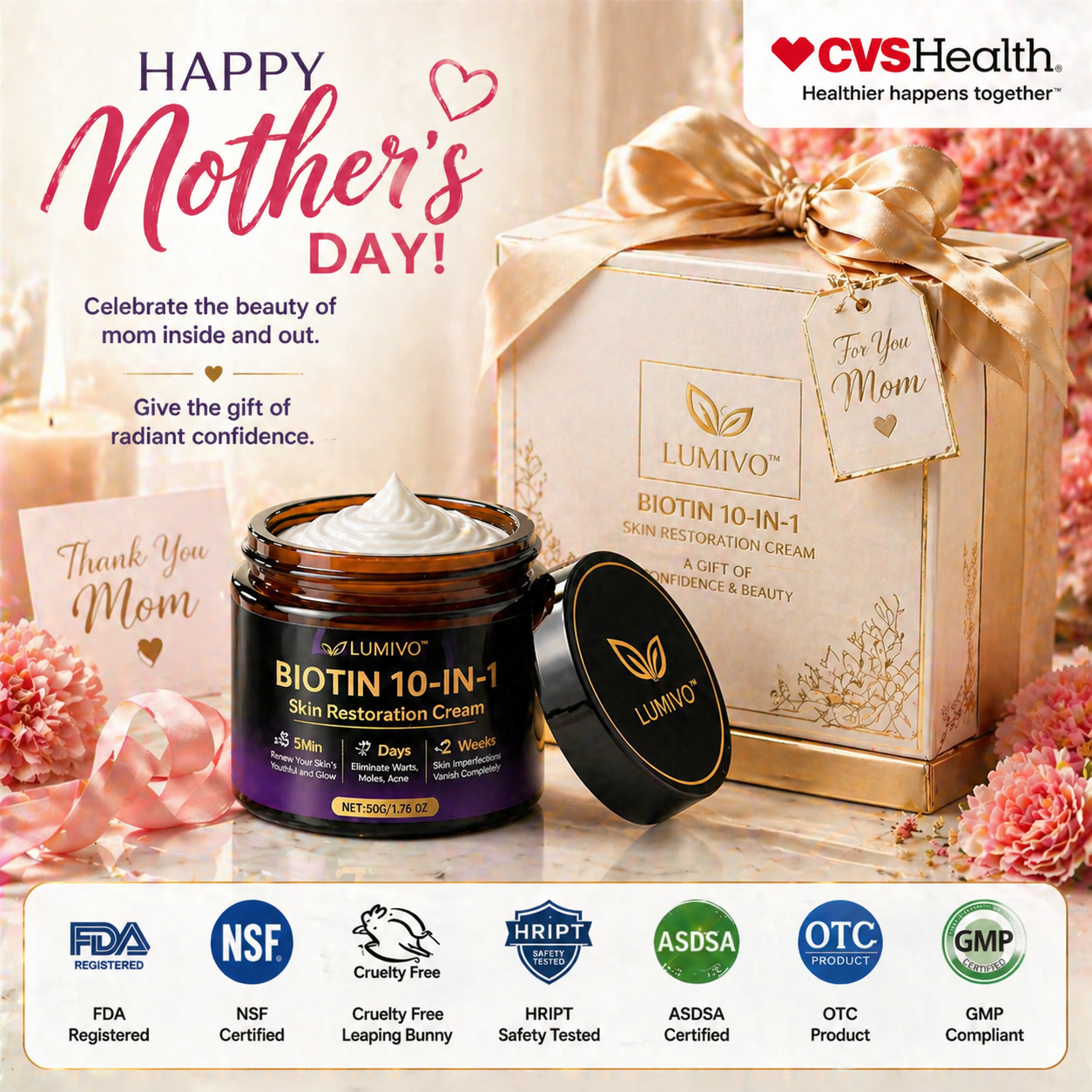 ✨LUMIVO® Biotin 10-in-1 Skin Restoration Cream 🍀Made and Shipped from USA🇺🇸