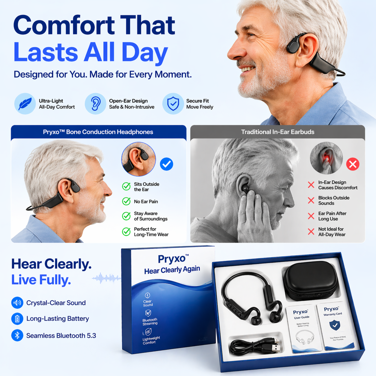 🌎Ends Today: 83% OFF!⏰👂Revitalize your ears again💖 💥Pryxo™ 2.0 Rechargeable OTC Hearing Aids for Seniors & Adults