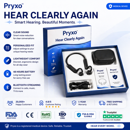 🌎Ends Today: 83% OFF!⏰👂Revitalize your ears again💖 💥Pryxo™ 2.0 Rechargeable OTC Hearing Aids for Seniors & Adults