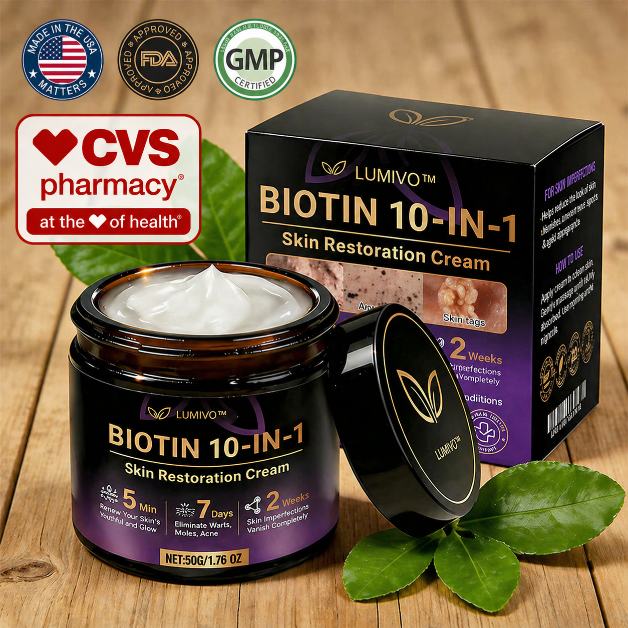 ✨LUMIVO® Biotin 10-in-1 Skin Restoration Cream 🍀Made and Shipped from USA🇺🇸