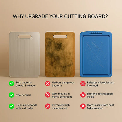 🚚 You Just Enjoy the Unboxing!Titanium Alloy Cutting Board – Ultra-Durable, Hygienic & Knife-Friendly Kitchen Essential