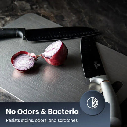 🚚 You Just Enjoy the Unboxing!Titanium Alloy Cutting Board – Ultra-Durable, Hygienic & Knife-Friendly Kitchen Essential