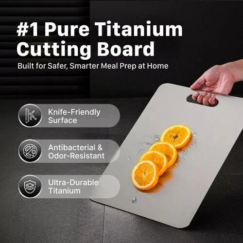 🚚 You Just Enjoy the Unboxing!Titanium Alloy Cutting Board – Ultra-Durable, Hygienic & Knife-Friendly Kitchen Essential